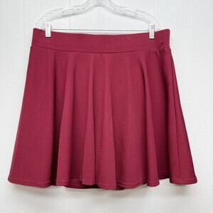 DJT Circle Mini Skirt/Skort Womens 3XL Burgundy Mid Rise Party Event Date Night